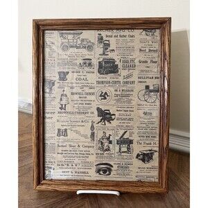 VTG 80s Wood 11x14 Picture Photo Frame Dark Wood Modern Farmhouse Country